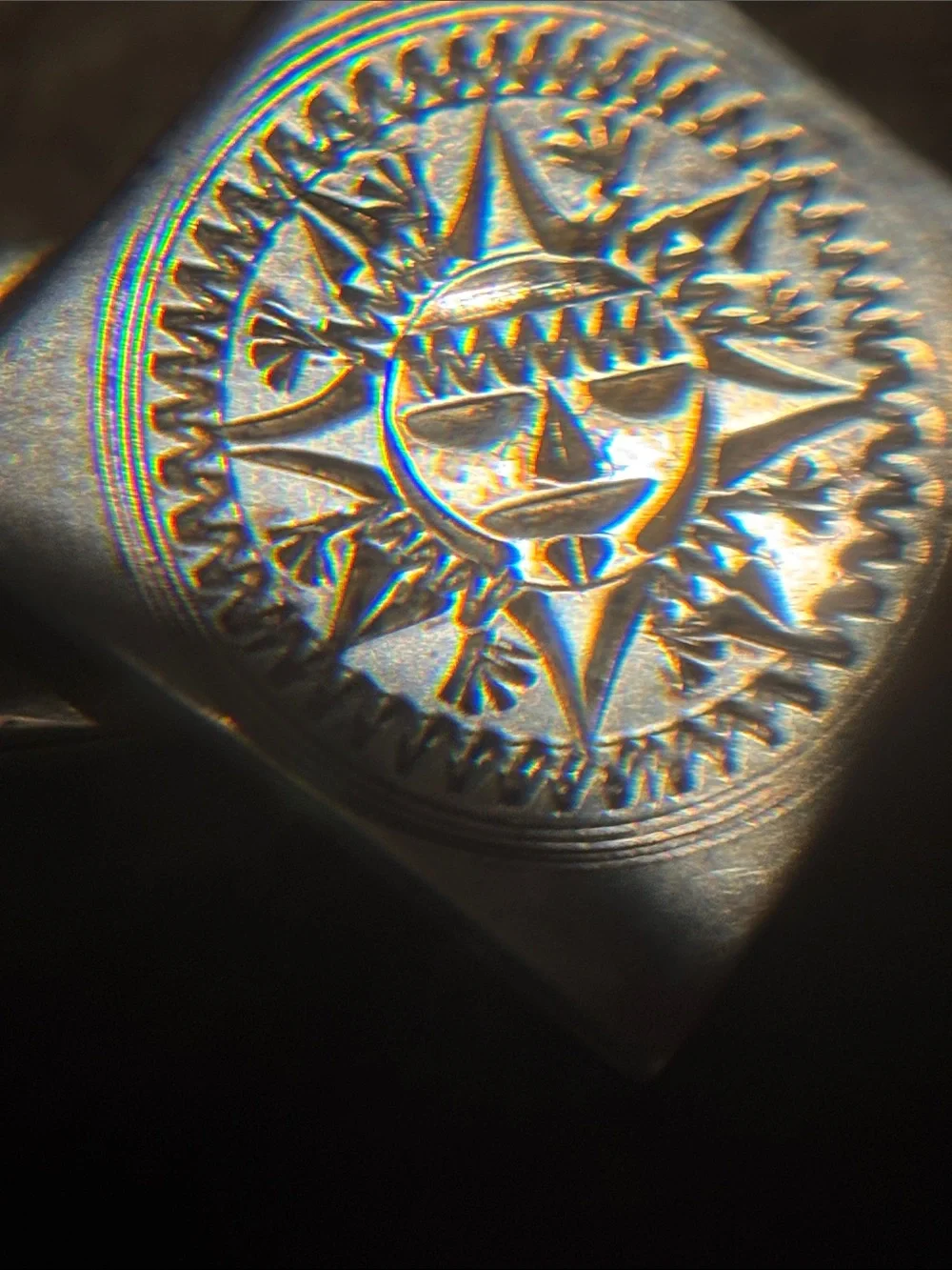 .925 Sterling Silver Men's Money Clip Mexican Vintage Sun Emblem